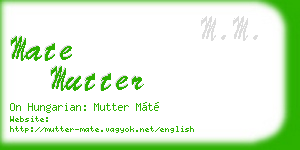 mate mutter business card